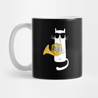 Cat ing Sun Playing French Horn Mug